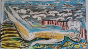 Mira Peters _found a house _ 1918 gemengde techniek op papier. opgespannen.1,74 x 100 cmjpeg kopiëren